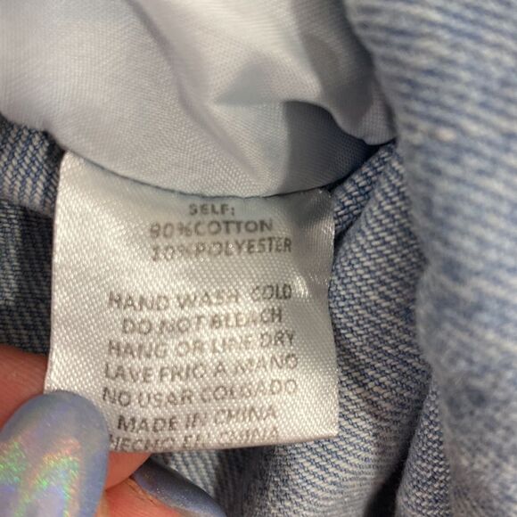 No. 1 Los Angeles long sleeve ripped detailing denim jumpsuit size L - Picture 8 of 11